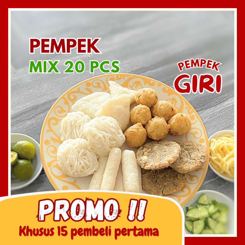 

PEMPEK ASLI PALEMBANG ISI 20 MIX IKAN TENGGIRI ASLI 100% - PEMPEK GIRI