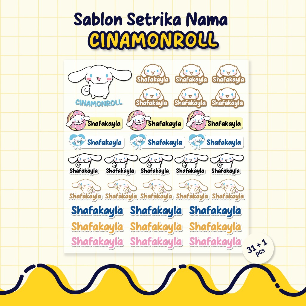 

Sablon Setrika Nama, Sablon DTF Nama, Tema Cinamonroll by Sablon Nama