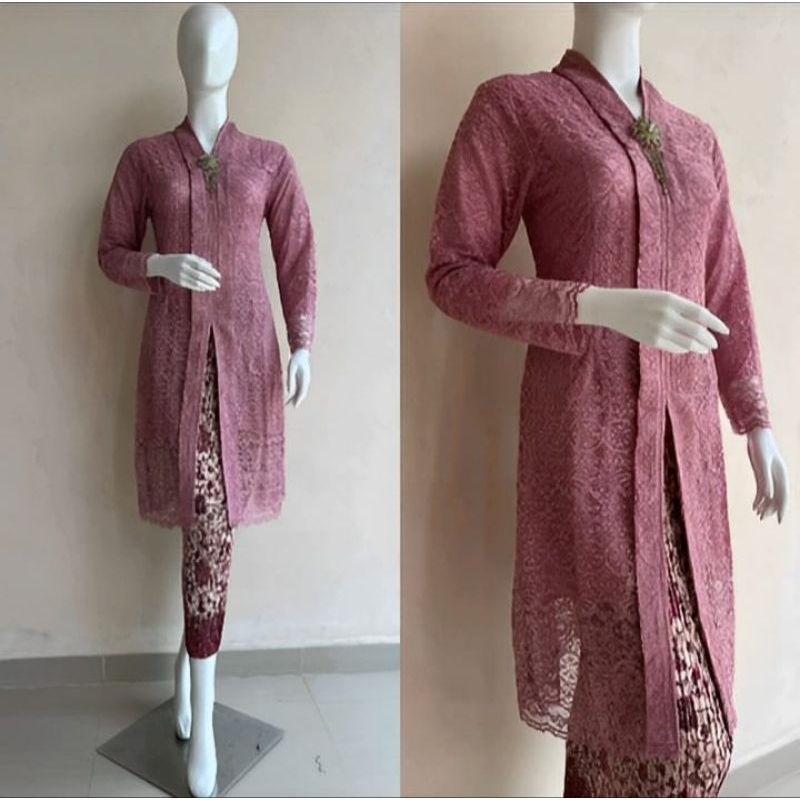 Kebaya Tunik Brokat / Kebaya Modern Floy Kartini Panjang Model Busui Baju Kondangan Wanita Dewasa