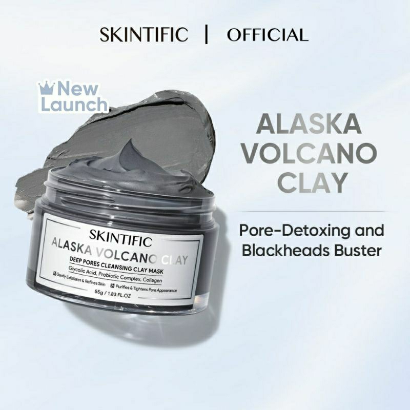 Skintific Alaska Volcano Deep Pores Cleansing Claymask | Mesker Wajah Komedo