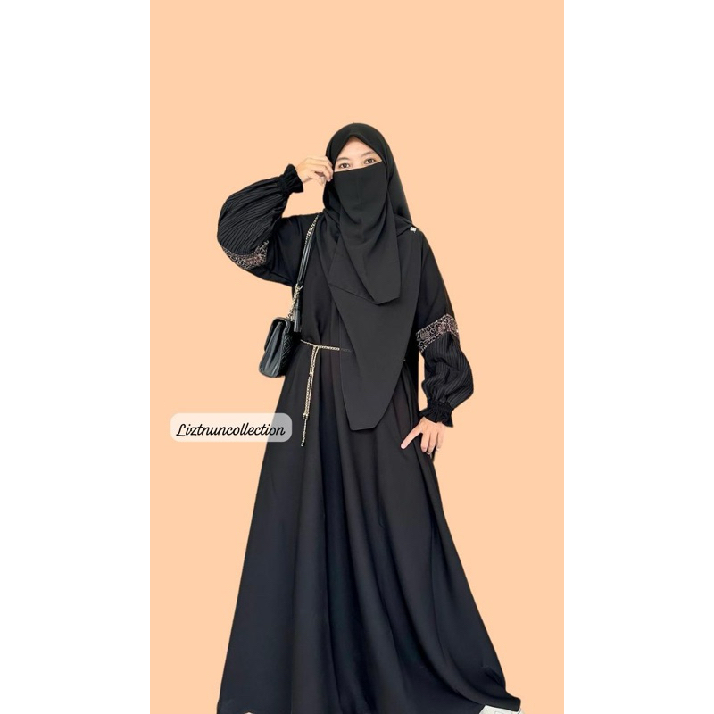 dress abaya hitam turki ZUNAYRA fursan temboro