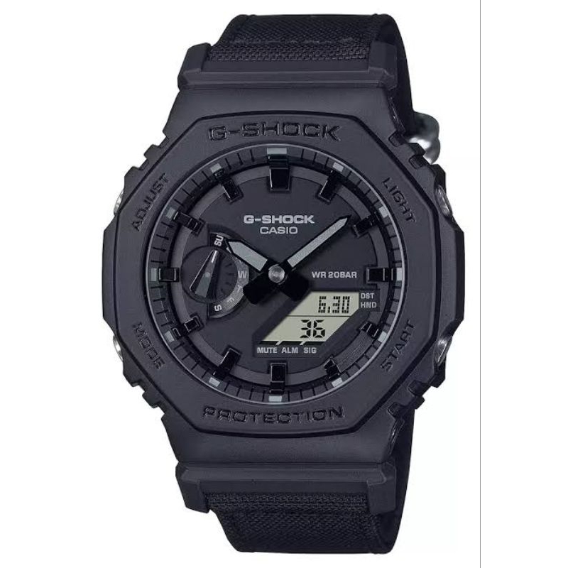 Jam Tangan Analog Digital Pria Casio G-Shock GA-2100BCE-1A - Canvas Strap