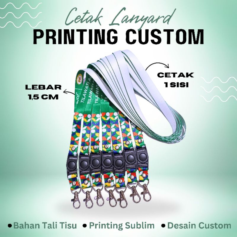 

TERBAIK LANYARD 1,5 1 SISI BAHAN TALI TISU/ GANTUNGAN ID CARD