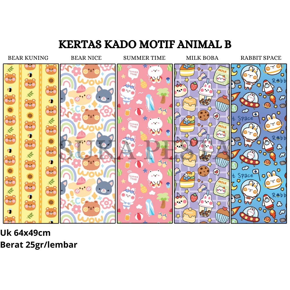 

[ECER] KERTAS KADO MOTIF ANIMAL / GIFT WRAPPING PAPER