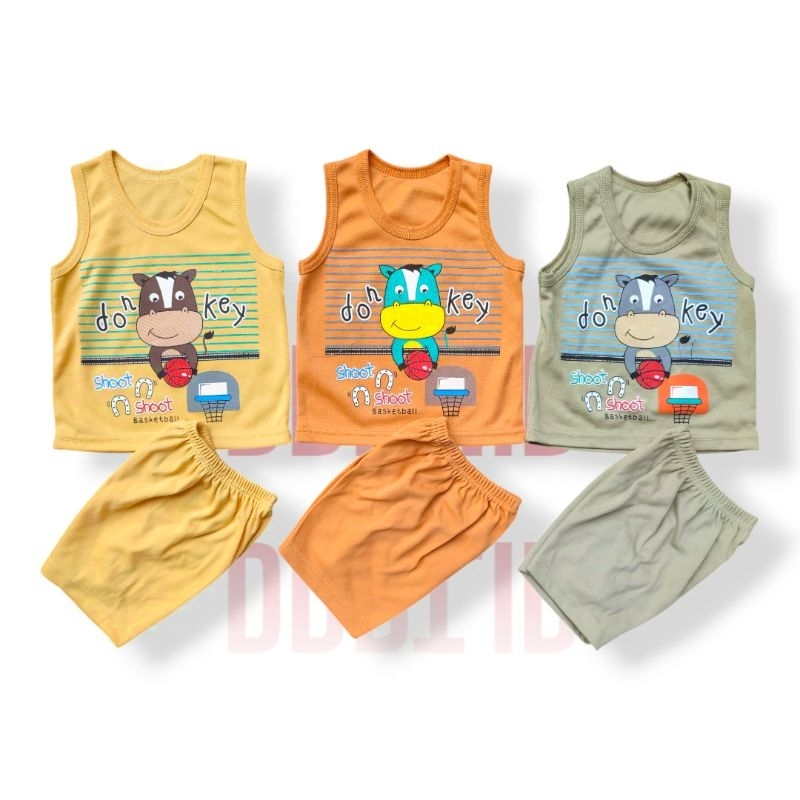 Setelan Baju Anak Laki-Laki Usia 1 Tahun Singlet Bayi Kaos Anak Cowok