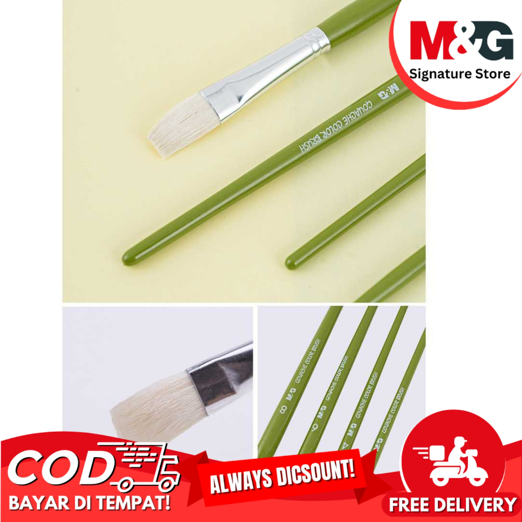 

Kuas Melukis Isi 4 Pcs Gouche Color Brush Set M&G Easy To Clean Kuas Lukis Gambar #ABH97891