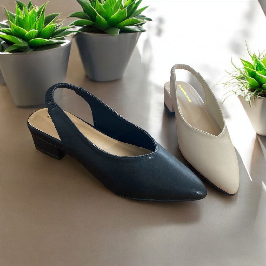 Sepatu Sandal Mules Wanita Hak 3 Cm Mules Wanita Heels / Hak By Langkah Cantik