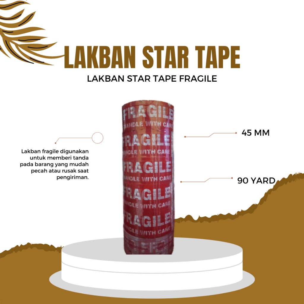 

1 PACK [ISI 6 PCS] LAKBAN FRAGILE STARTAPE