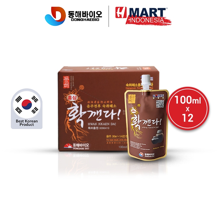 

HWAK KKAEN DA - Minuman Rasa Teh Hijau Dan Ginseng 100ml x 12 Pouch