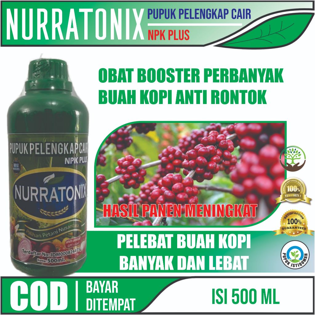 Pupuk Pelebat Buah Kopi Pupuk Booster Buah Kopi NPK NURRATONIX Pupuk Kopi Cepat Berbuah Lebat Pupuk 