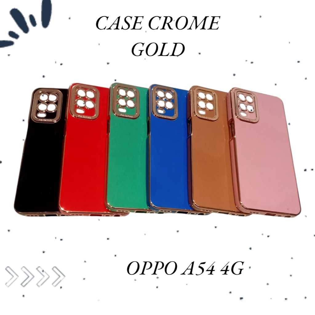 Premium Glossy Chrome Gold List Softcase Tpu Oppo A54