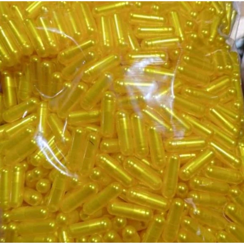 Cangkang Kapsul Kosong 0 Kuning Metalik Isi 1000 Butir