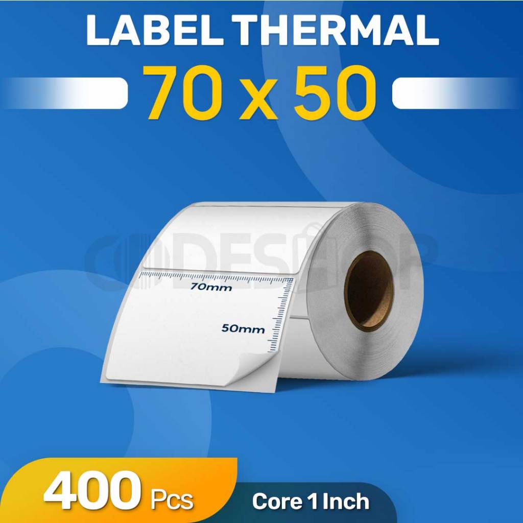 

CODESHOP Stiker Label Barcode 70 x 50 mm Thermal isi 400 Pcs 1 line
