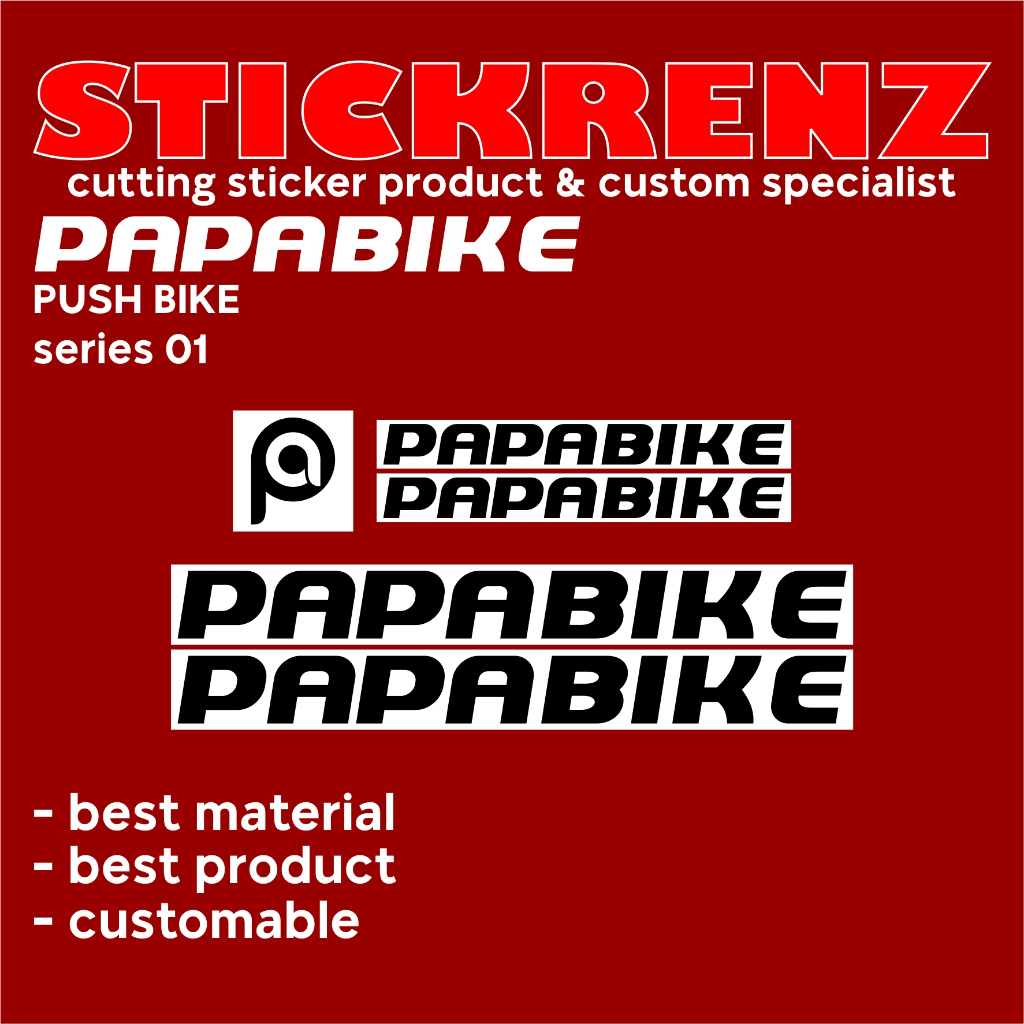 Cutting Sticker Push Bike Papa Bike 01 Custom