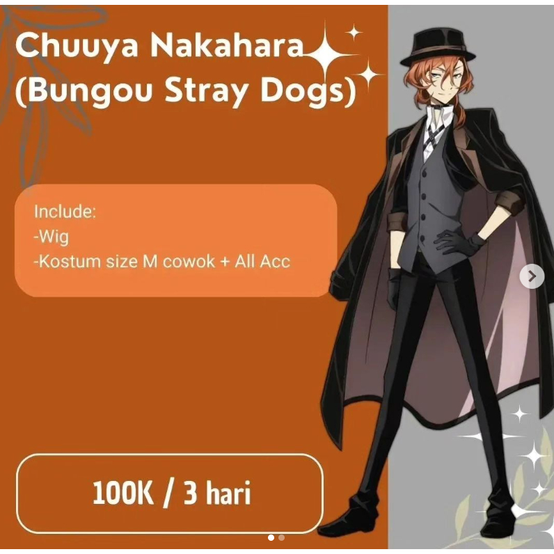 Rental Cosplay Chuuya Nakahara Bungou Stray Dogs HazukiRen Rentcos