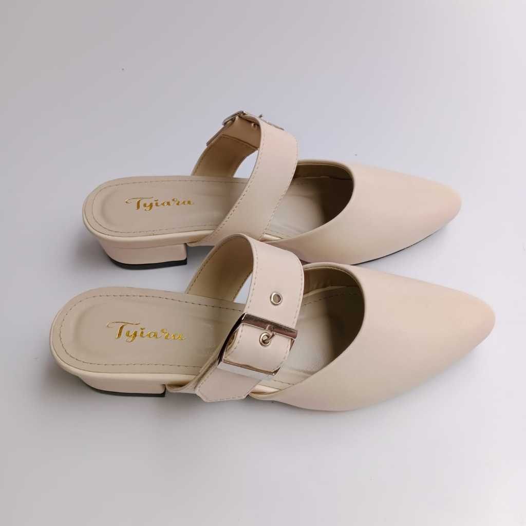 Sandal Heels Mules wanita Tinggi hak 3cm