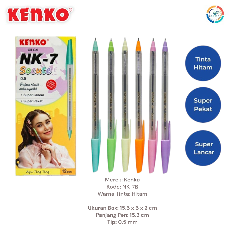 

Kenko Pulpen Pena Oil Gel NK-7B Socute 0.5 mm | @ 1Pen