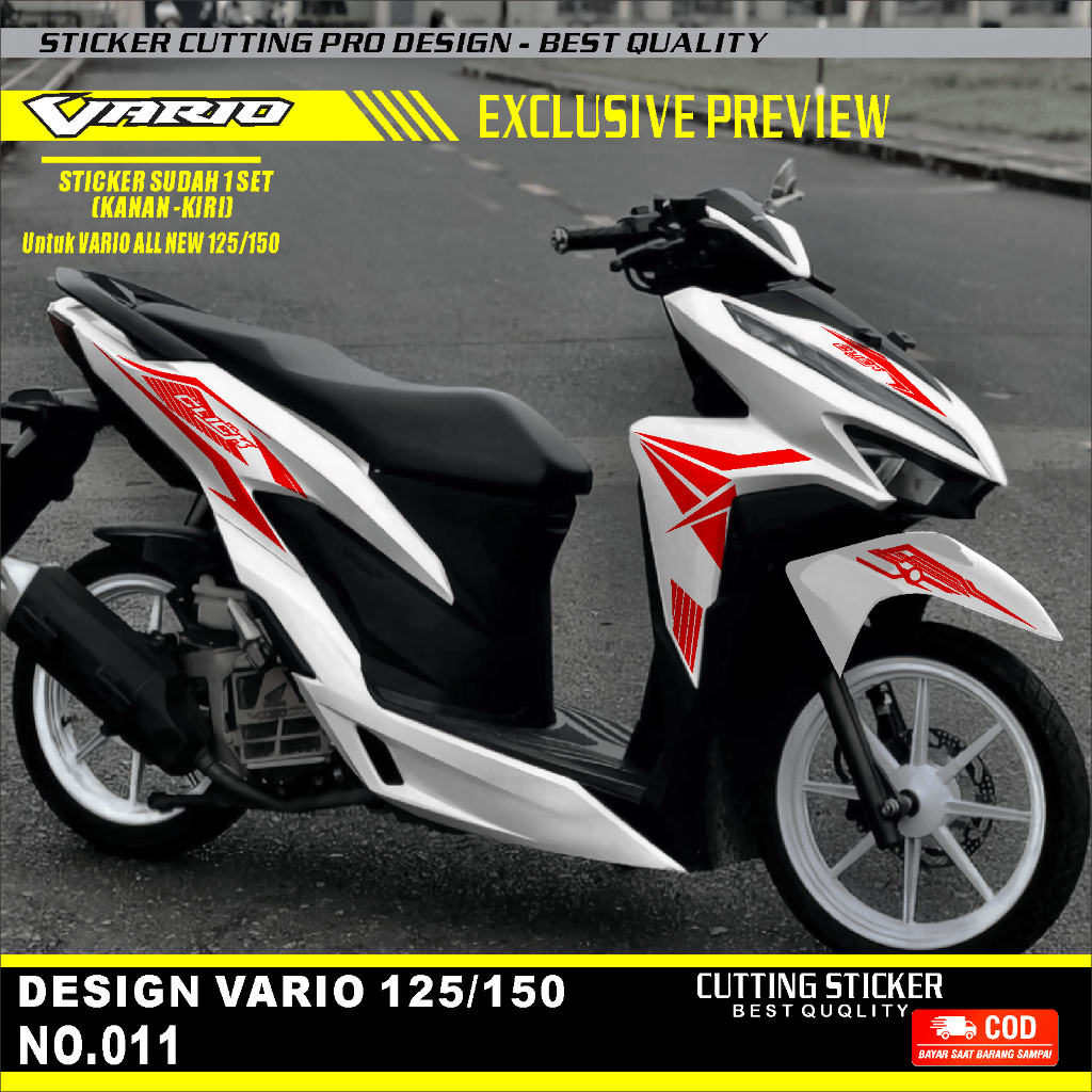 Cutting Sticker Vario 150 & 125 - Aksesoris Motor Stiker Honda Vario New Schotlite Cutting Stiker St