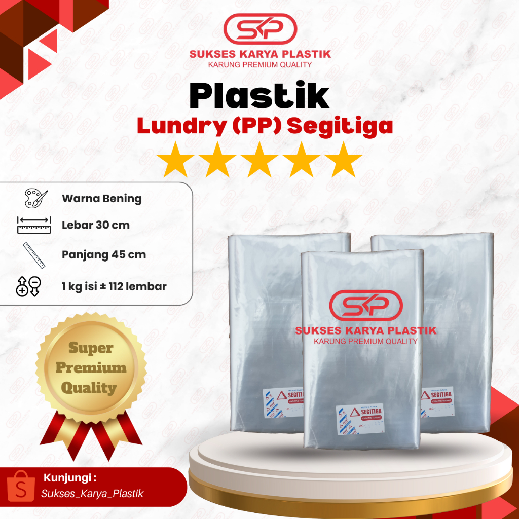 PLASTIK LAUNDRY KILOAN 35 x 50 BENING/ PLASTIK PP LAUNDRY 35 x 50 BENING/ PLASTIK PP MEREK SEGITIGA 