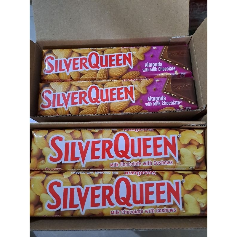 

Ready Silverqueen Cashew 55gr 558gr 10 pcs Silverqueen Almond 58gr Cadbury milk 62gr 10 pcs