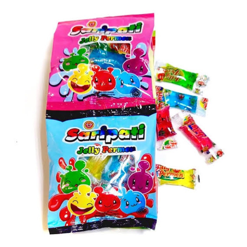 

Saripati Jelly Permen 1 Renceng isi 10pcs x 25g - 1 Dus isi 12 Renceng