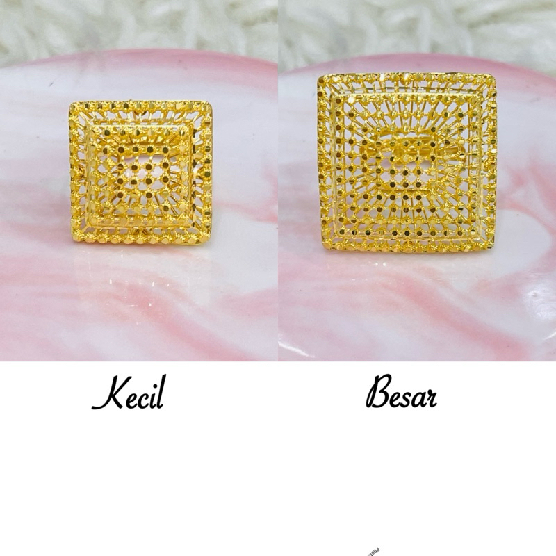 Cincin kotak borobudur terbaru 11 13 adjust emas asli kadar 700