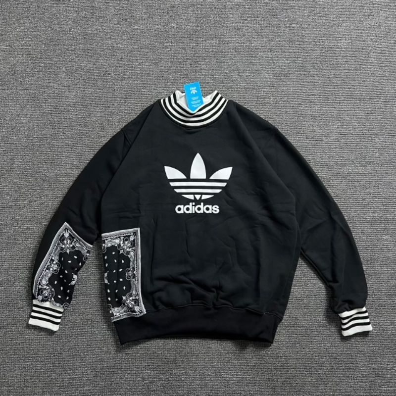 Crewneck Adidas Big Logo Pria Stripe Vintage Premium Original 100% Wanita Pria Distro Oversize