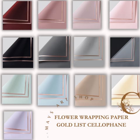

Best Quality 1 Pak 2 Lembar Kertas Buket Bunga 1 Pak Flower Wrapping Paper Cellophane Gold List Semi Transparan Flower Wrap 2 Lembar Transparent Frame Pinggir Emas Money Bouquet Florist Per Pack Waterproof Korean Style