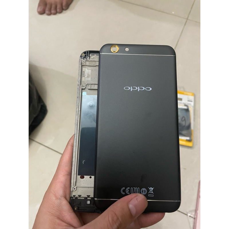 Cessing kesing hausing fullset frame lcd Oppo F1S / A59 Backdor dan Frame tulang tengah