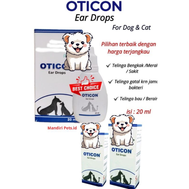 Oticon Ear Drops Pembersih Kotoran Kuping Kucing & Anjing / Oticon Ear Drops 20ml