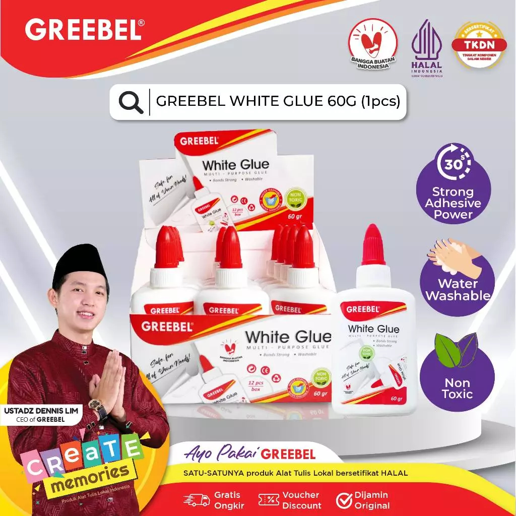 

Lem Kertas Putih Greebel White Glue 60gr