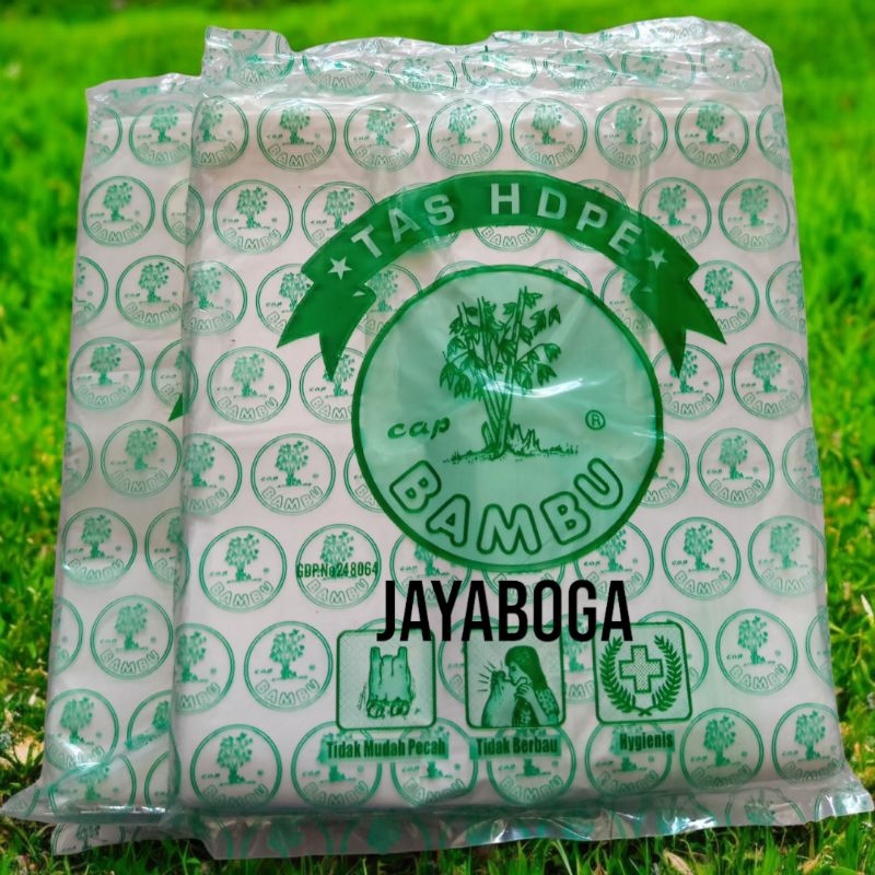 kantong plastik kresek hdpe bambu varian putih hitam mini tanggung besar