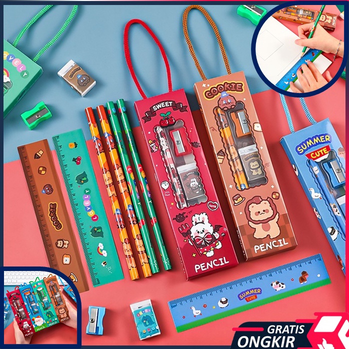 

Garansi Sampai Gratis Ongkir S5689 Stationery Set 5 In 1 Set Alat Tulis Sekolah 5 in 1 Karakter Lucu 5Pcs Set Alat Tulis Pensil Motif Kartun Lucu