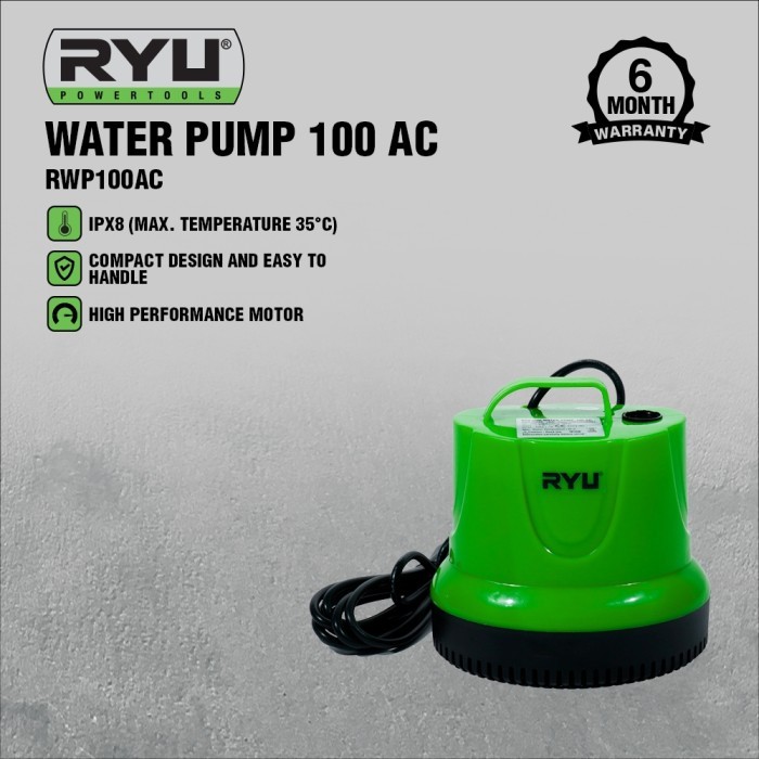 Mesin Pompa Celup AC RYU RWP100AC - Kolam Ikan Aquarium Pompa Air 3,5M