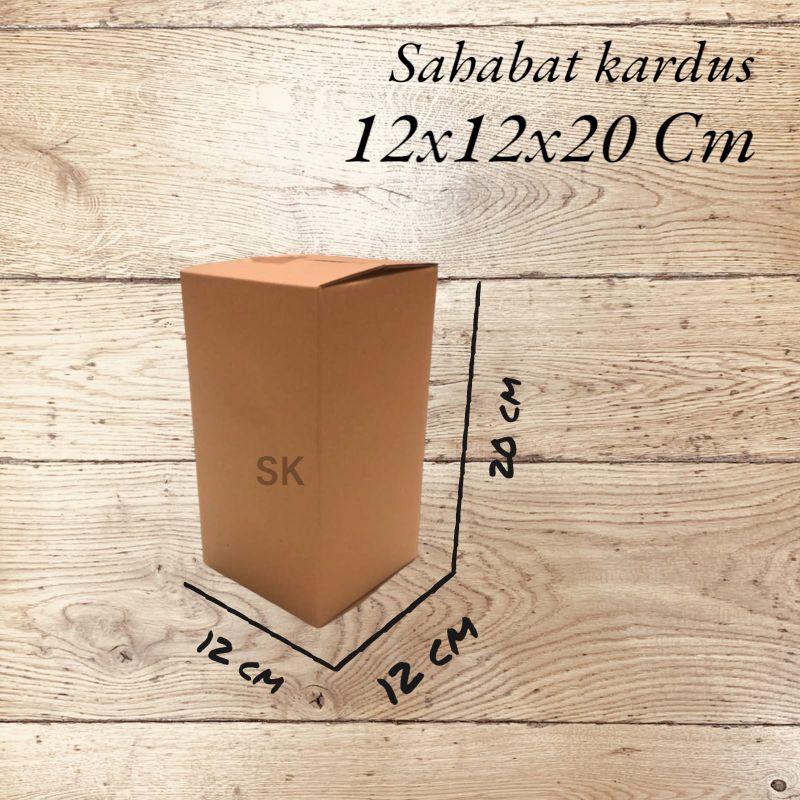 

kardus box Ukuran 12x12x20 cm single wall polos