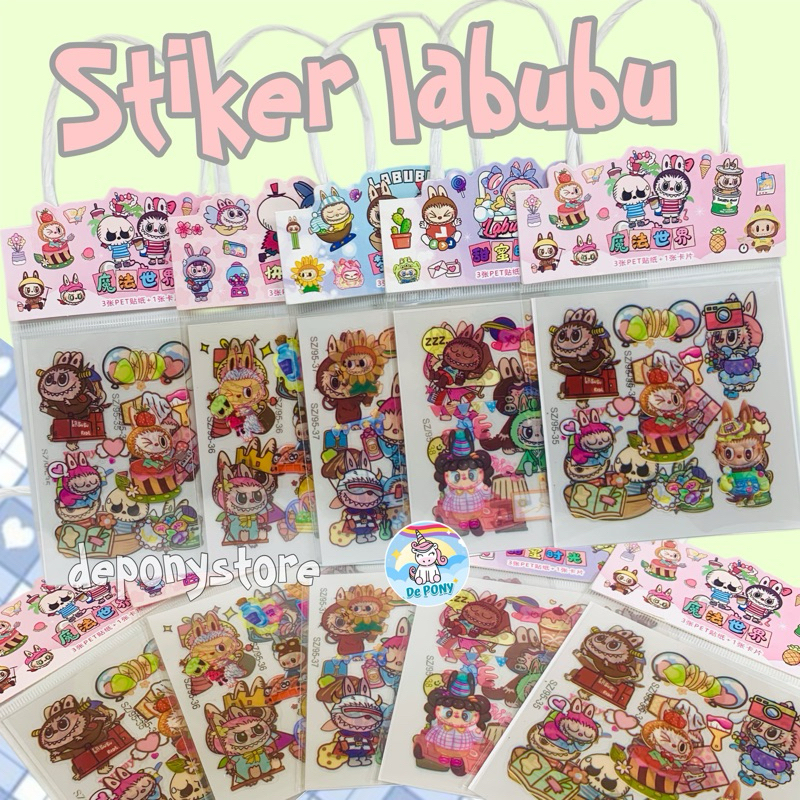 

Stiker Labubu PVC Model Tas 4 Lembar Premium Quality