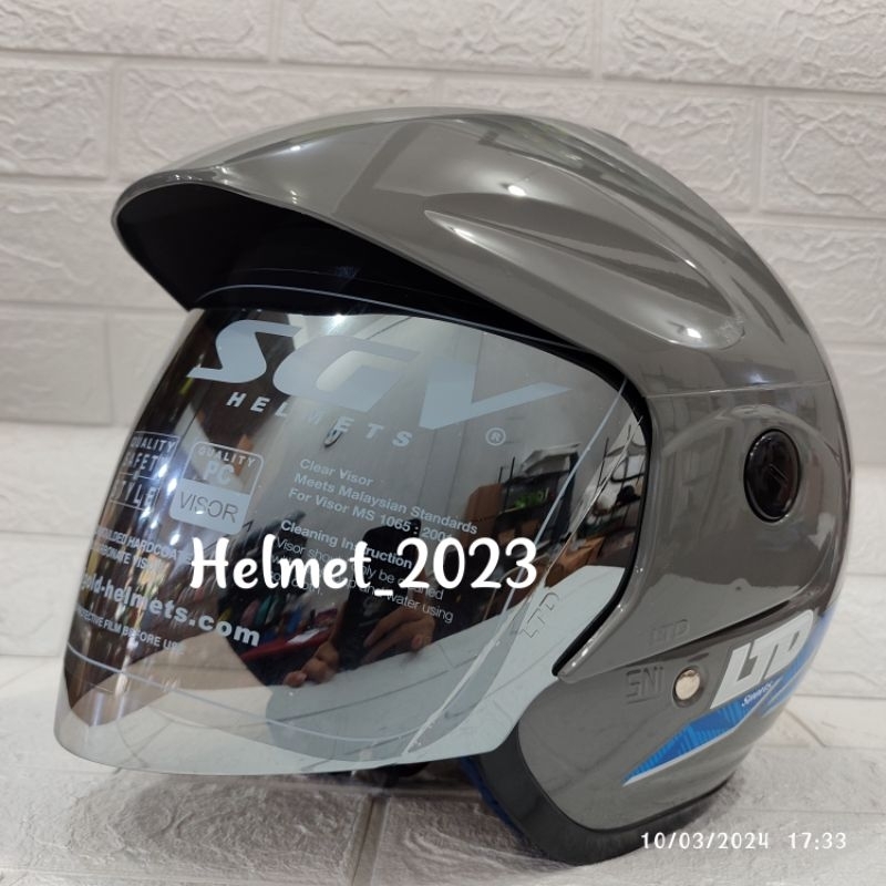 Helm LTD Sport Original 100% Warna Terbaru Modern Grey (gorilla grey) Kacanya Silver