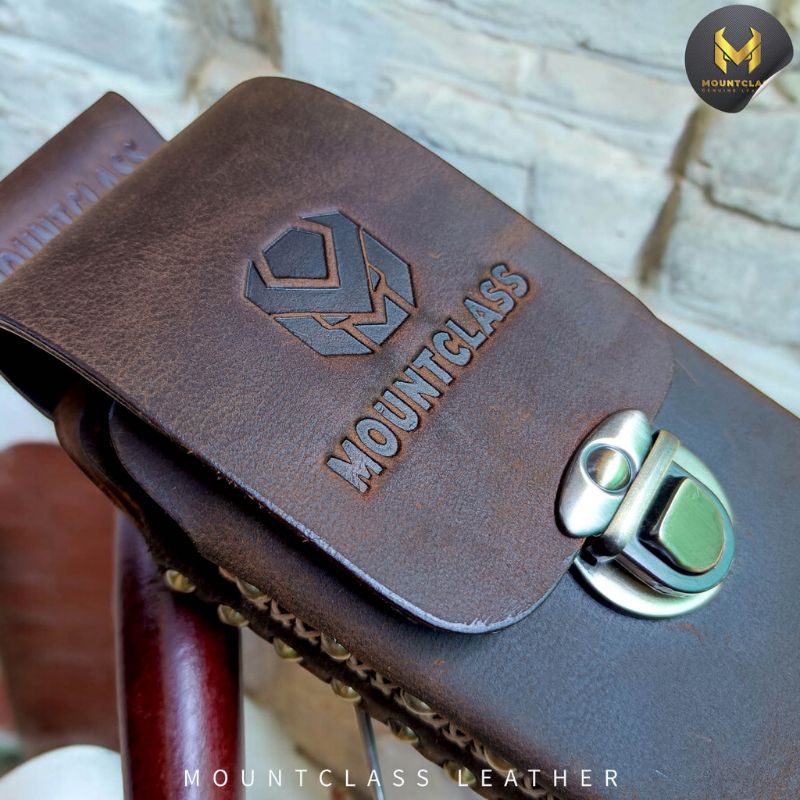 Dompet HP Pinggang Pria Kulit Asli Isi 2 HP Mountclass