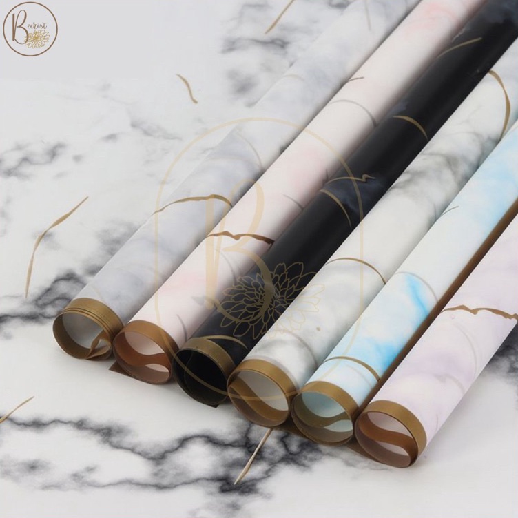 

Borong Untung 2 LEMBAR Kertas Bunga Cellophane Motif Marble Motif Marmer Paper Marble Flower Wrapping Paper Kertas Buket Bunga ZH Grosir