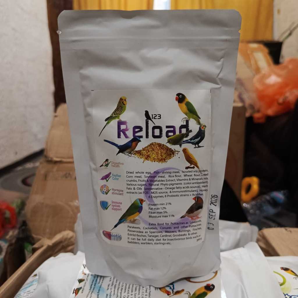 Reload by 123 Nutrient Extra Fooding Burung Kenari Finch Gold Amadin Lovebird Pleci