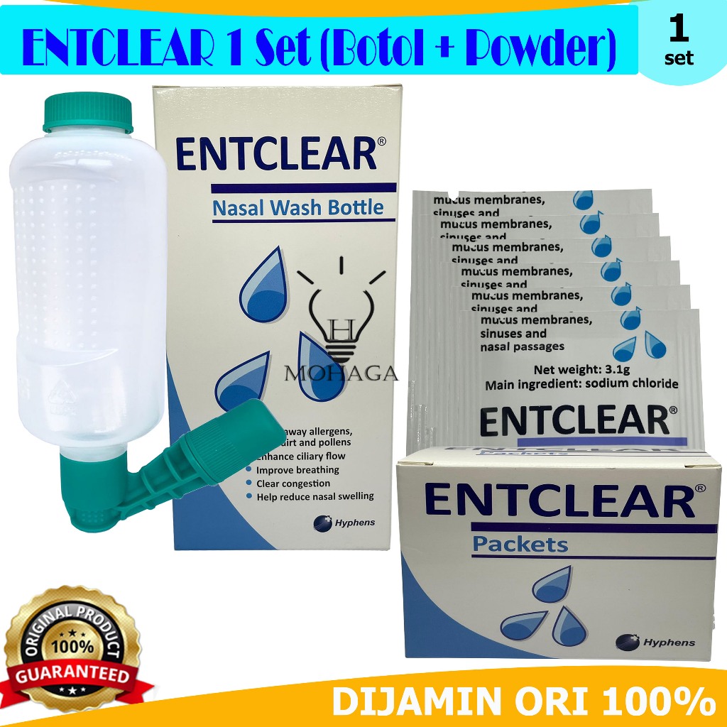 ENTClear Nasal Wash Bottle dan ENTClear Packets Nasal Wash - ENTClear 1 SET