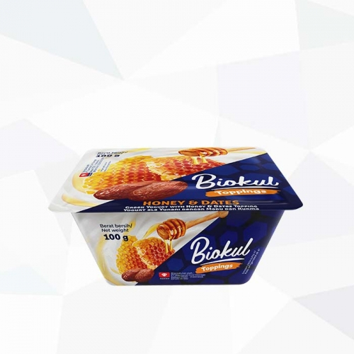 

biokul yogurt greek topping honey & dates cup 100gr