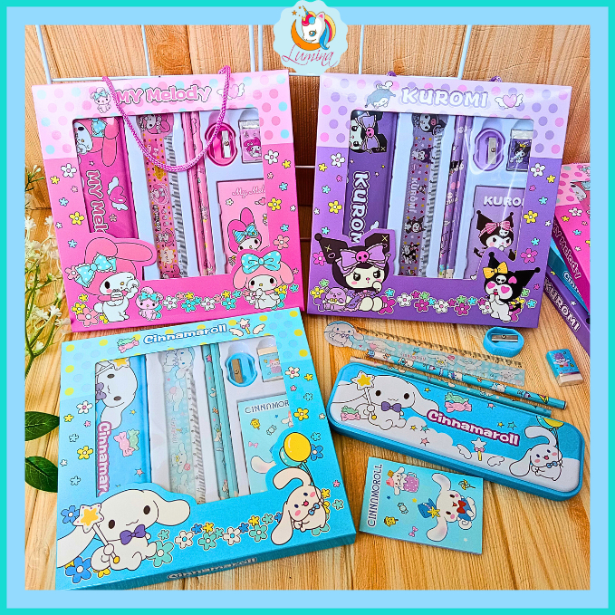 

Set Alat Tulis Anak 7 in 1 Perlengkapan Sekolah Stationary Motif Sanrio Set Lucu Suvenir Kado