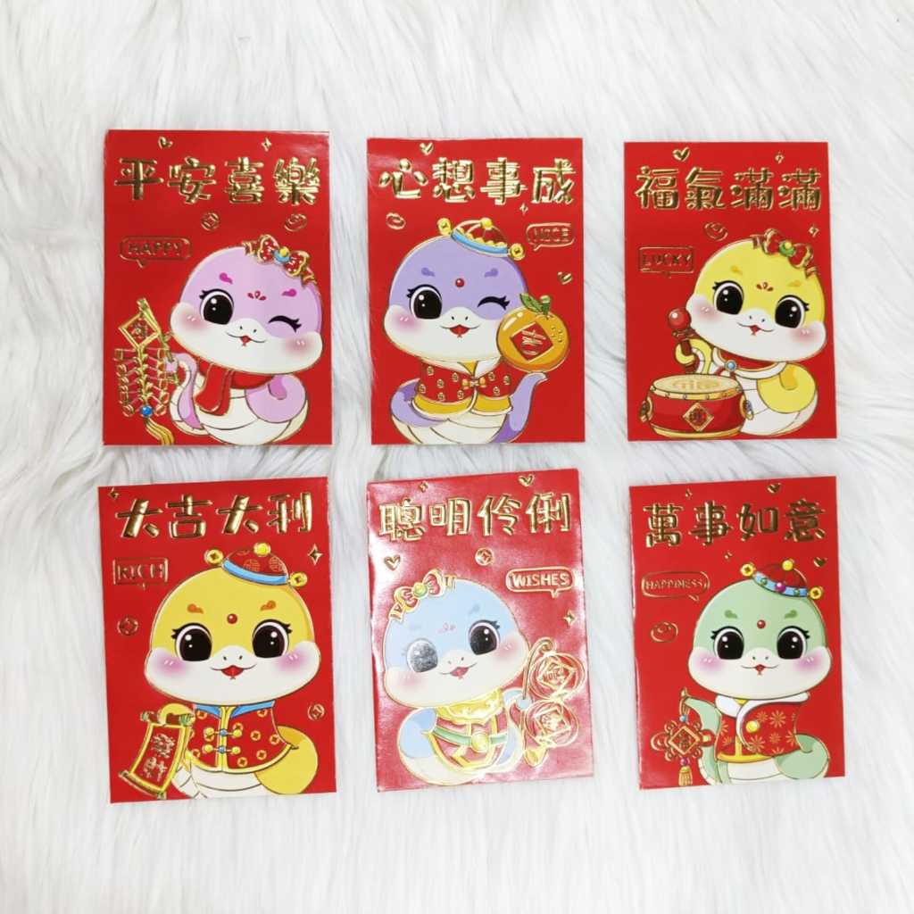 

Angpao Imlek Shio Ular 4016 Import Ukuran Standar | Angpau Kertas Isi 6 Mix Motif