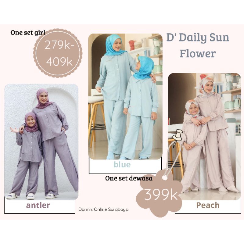 ❤️ Dannis Online Surabaya ❤️ D' Daily Sun Flower Dannis Terbaru sarimbit Abaya vintage Busana Muslim