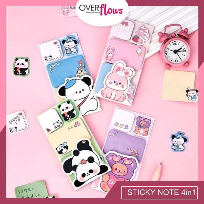 

OVERDLOWS.ID MEMOPAD KERTAS TULIS WARNA KARTUN CUTIE PUFFFY DOLL STICKY NOTES