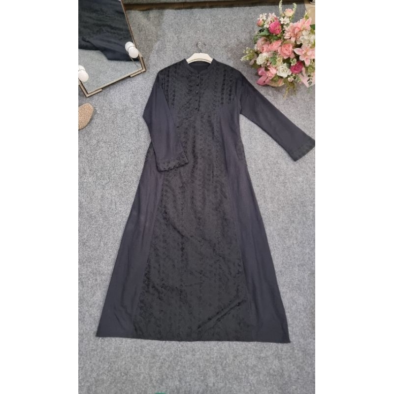 Gamis Hitam Simple cantik