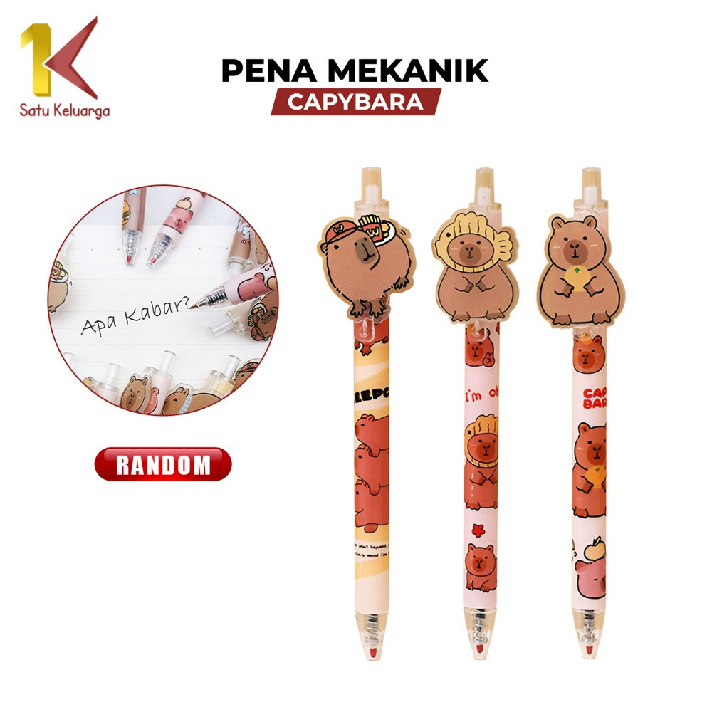 

Satu Keluarga Pena Mekanik Capybara 0.5MM A96 Pulpen Gel Ink Cartoon Alat Tulis Sekolah dan Kantor