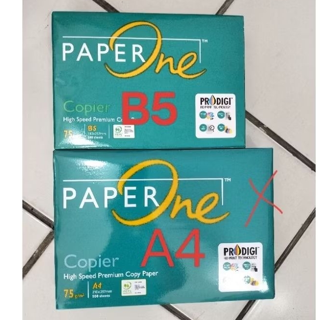 

Ay00! PaperOne HVS Ukuran" B5* 75gr (BUKAN A4)