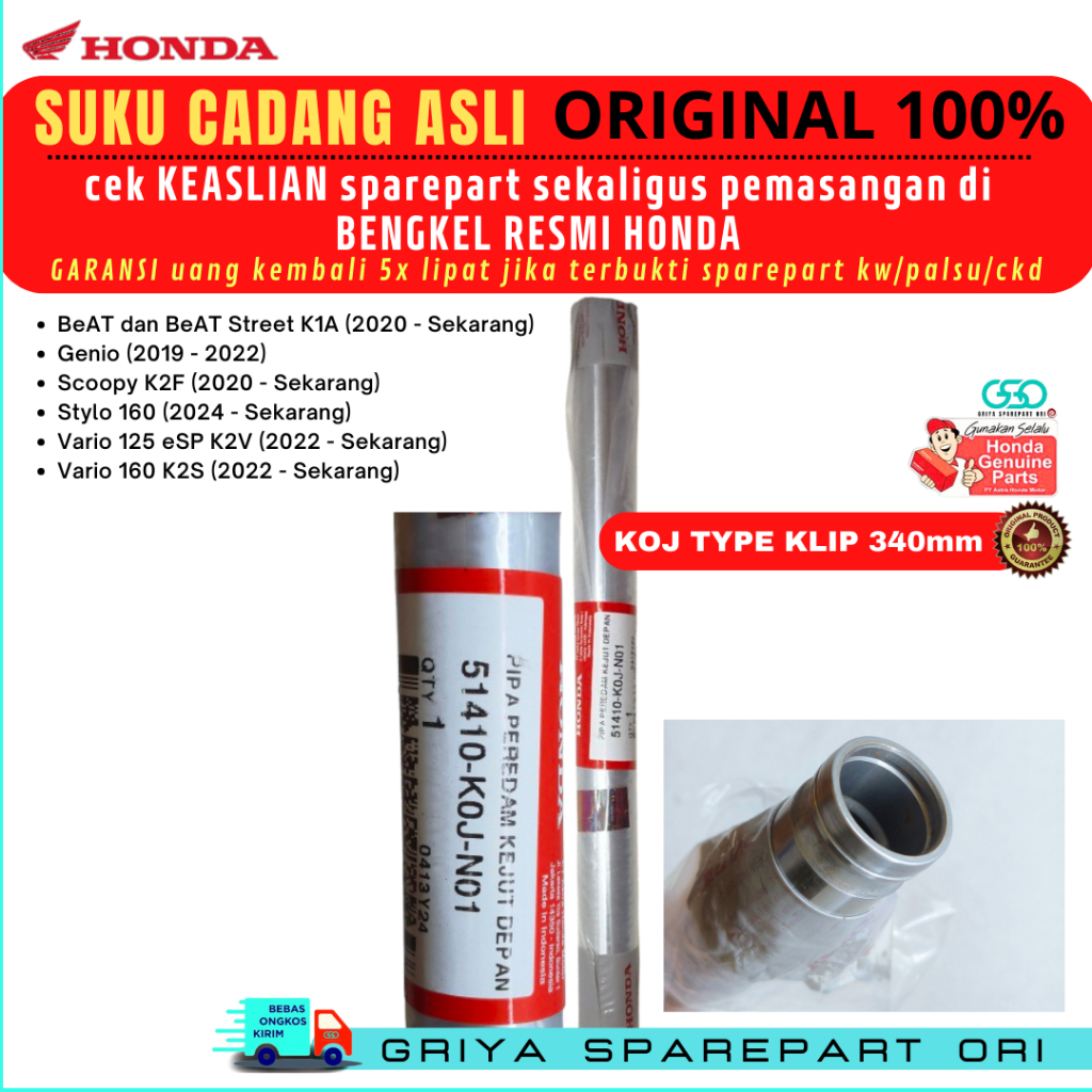 AS shock depan Beat deluxe Original As shockbreaker Beat street Ori Honda Genio as shock Scoopy Orig